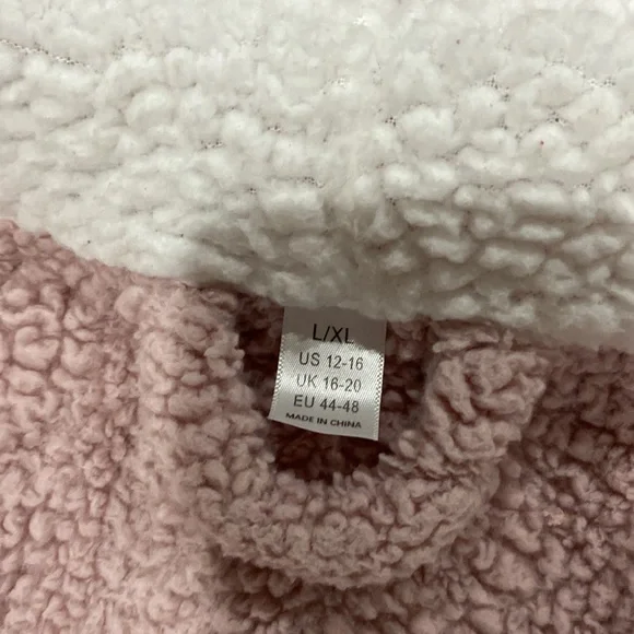 Women's Preloved L/XL Mauve Pink & White Hooded Long Robe! - Picture 8 of 15